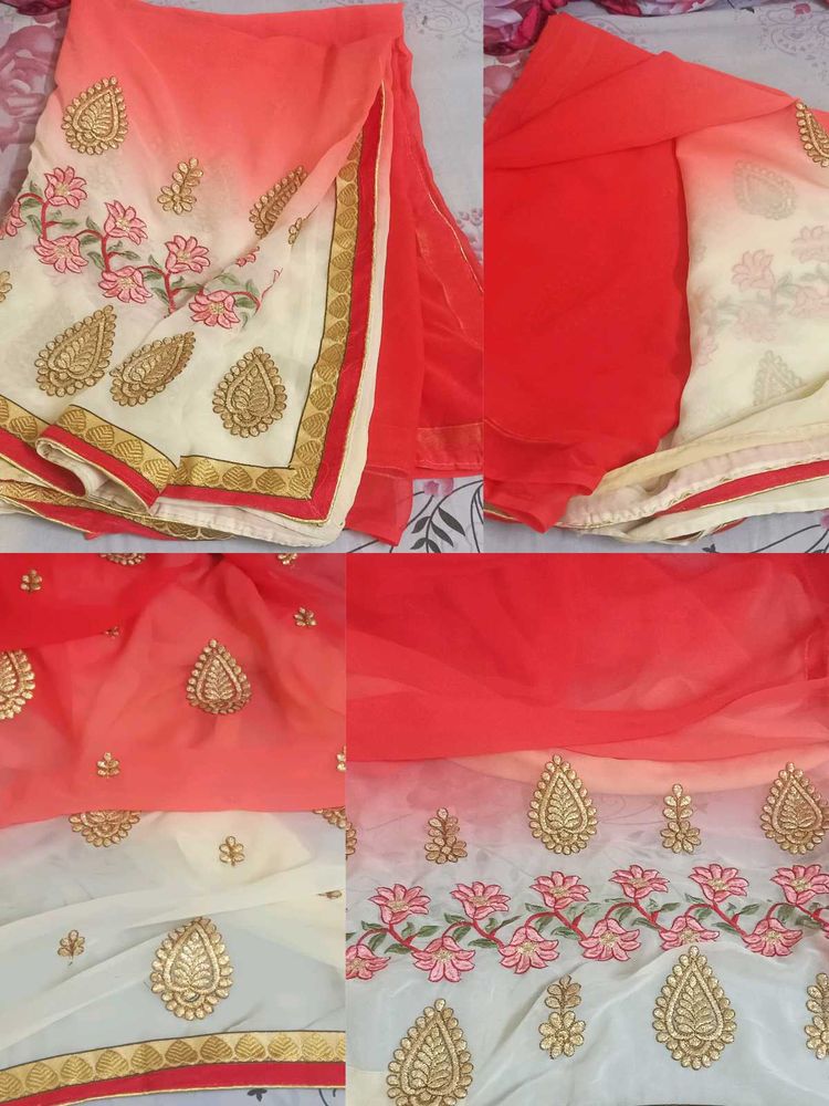 Elegant Embroidered Saree