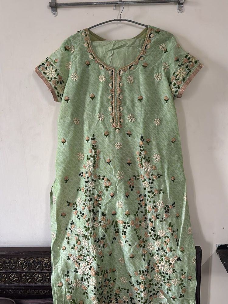 Lidhianvi Green embroidery Kurta