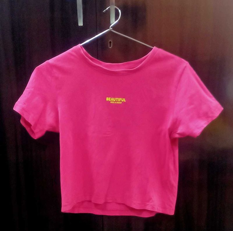 Pink crop top