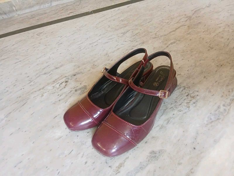 Burgundy Mary Jane Heels