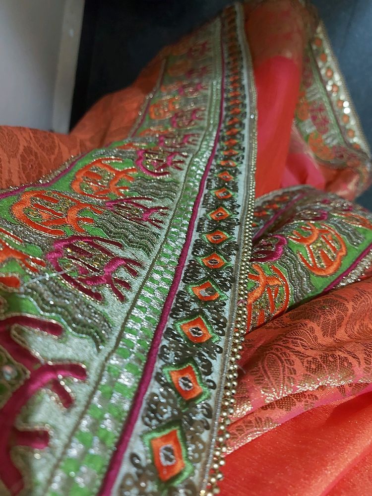 Wedding Wear Saree With Stiched Blouse | Heavy Sar