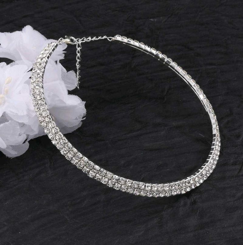 Elegant Silver Rhinestone Choker Necklace❤️