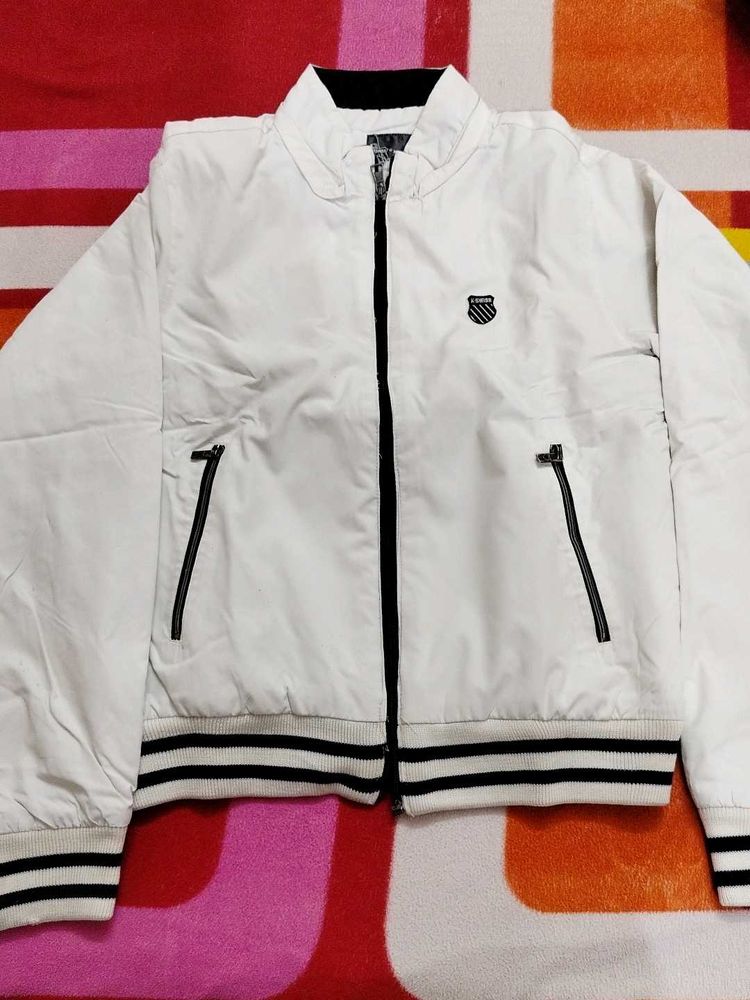 K-Swiss White Striped Jacket