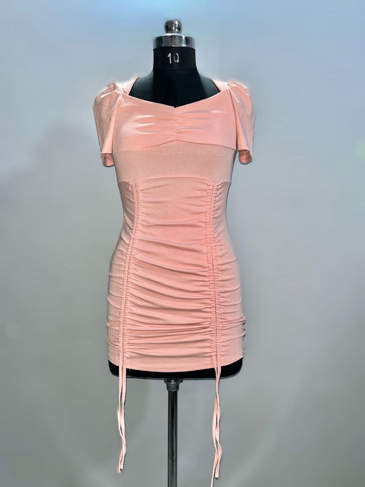 Peach Colour Mini Dress
