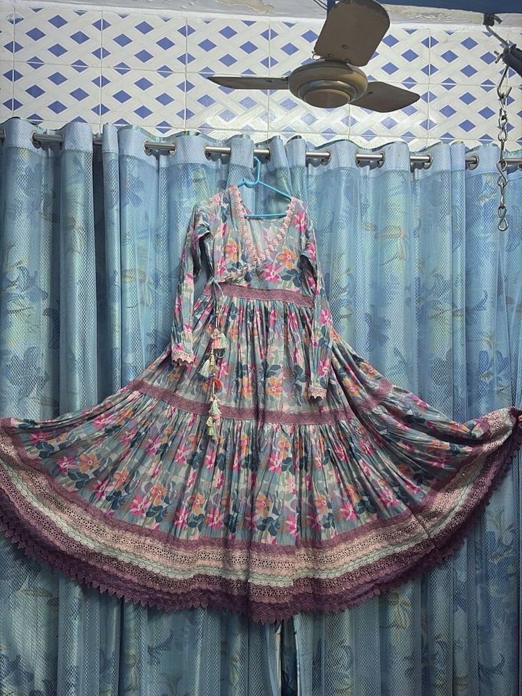 Floral Print Anarkali Dress
