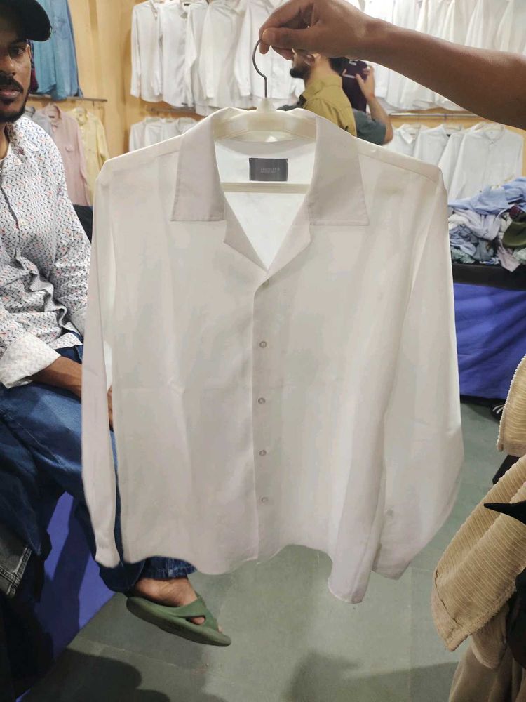 Korean White Camp Collar Shirt✅✅