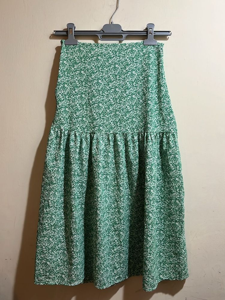 Cute Cottagecore Tier Green Skirt