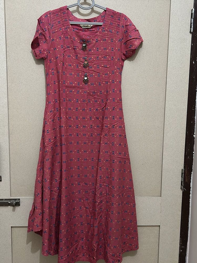 Dusty Rose Printed Dress