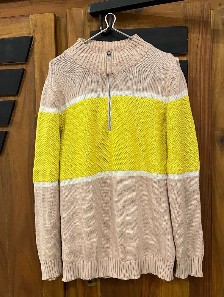 Block Zip Sweater