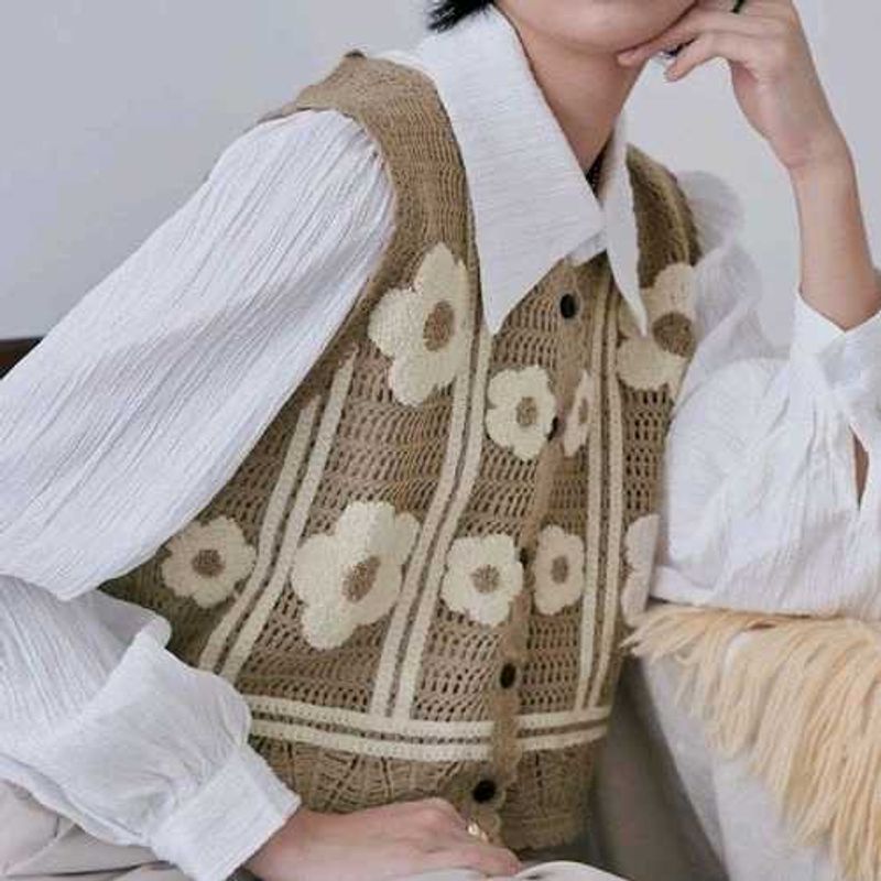 Crochet Floral Vest