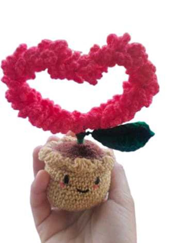 Crochet Heart Flower Plushie