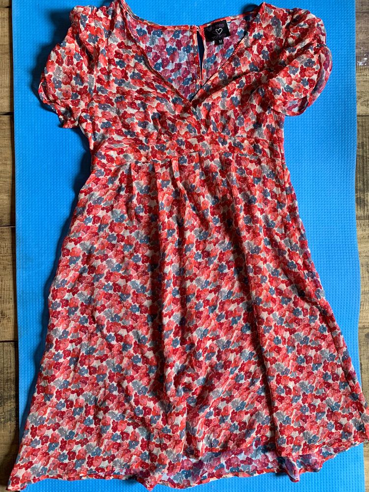 Floral Print Mini Dress (sheer)