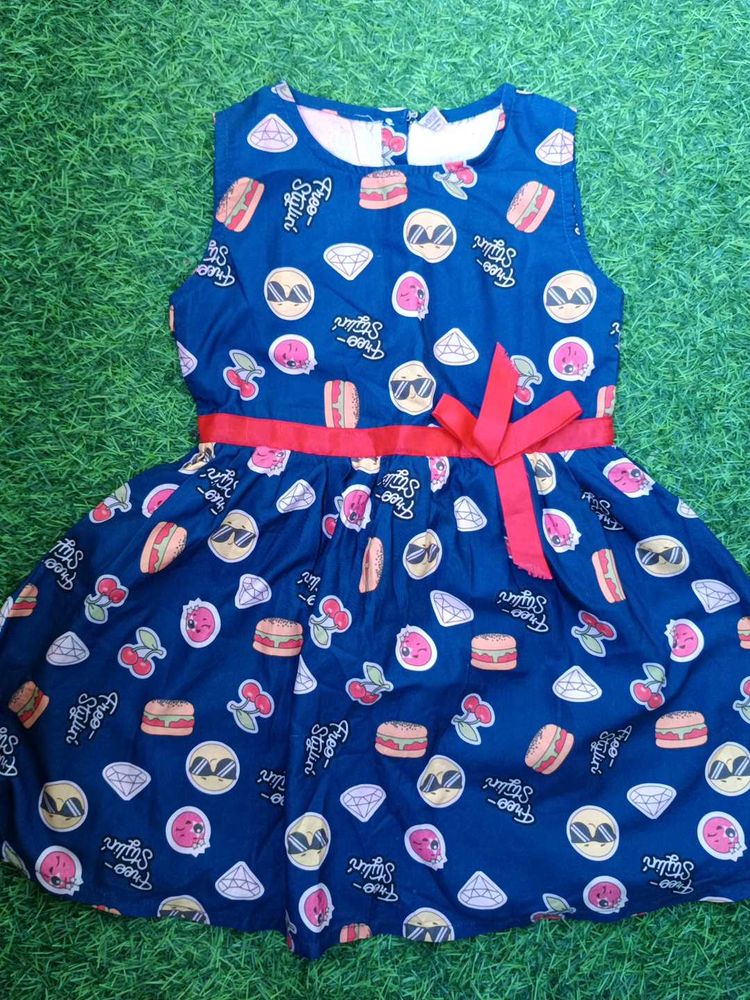 Cute Girls&#39; Printed Dress