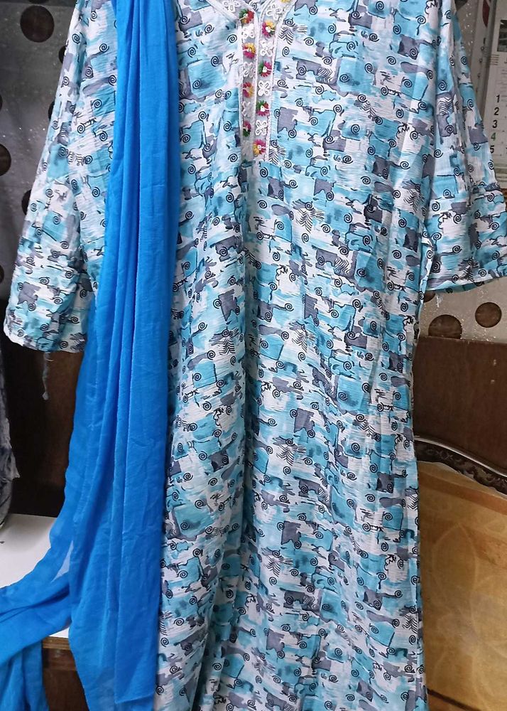 (All At 700)3 Gowns With Dupattas &amp; Plazo