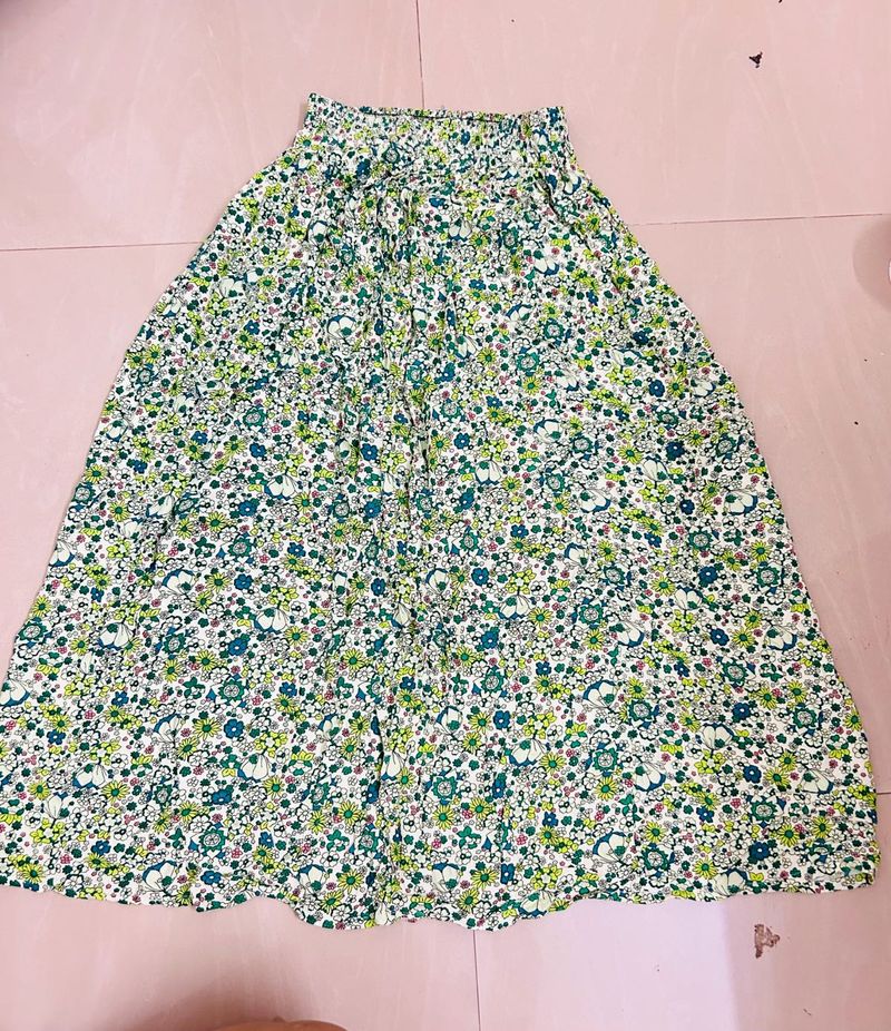 Green Long Skirt