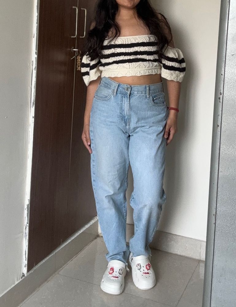 High Waisted Blue Slim Fit Denim