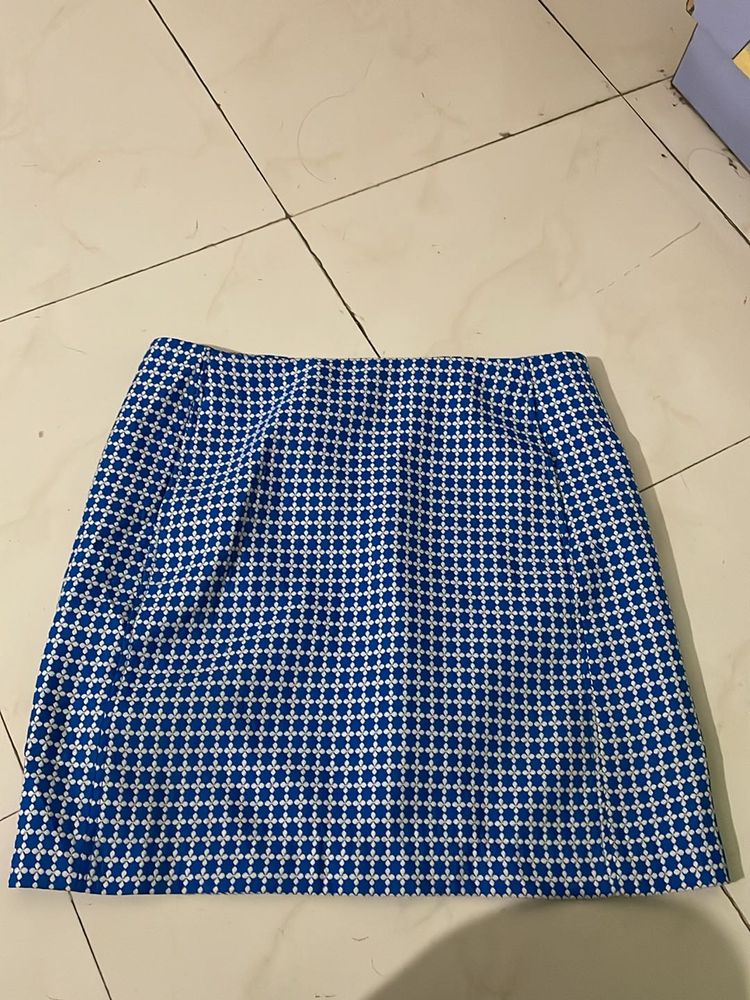 Persian blue Skirt With Lining