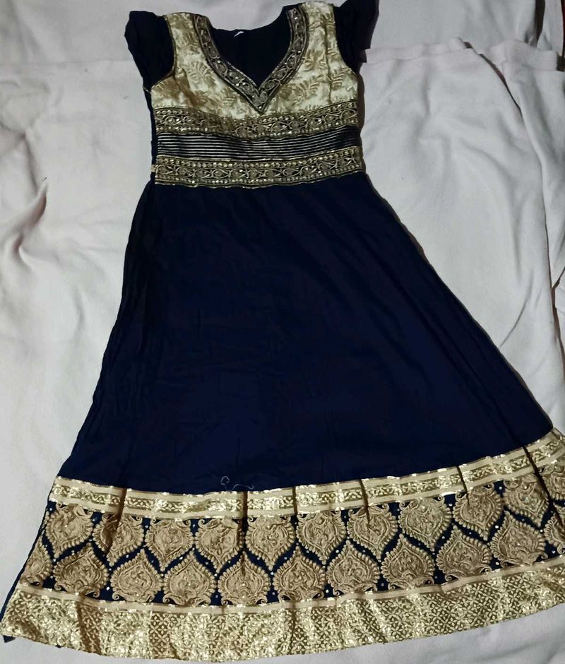 Navy Blue Colour Anarkali Suit