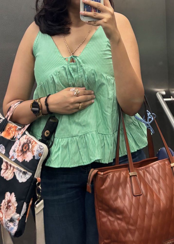 Striped Halter Neck Top