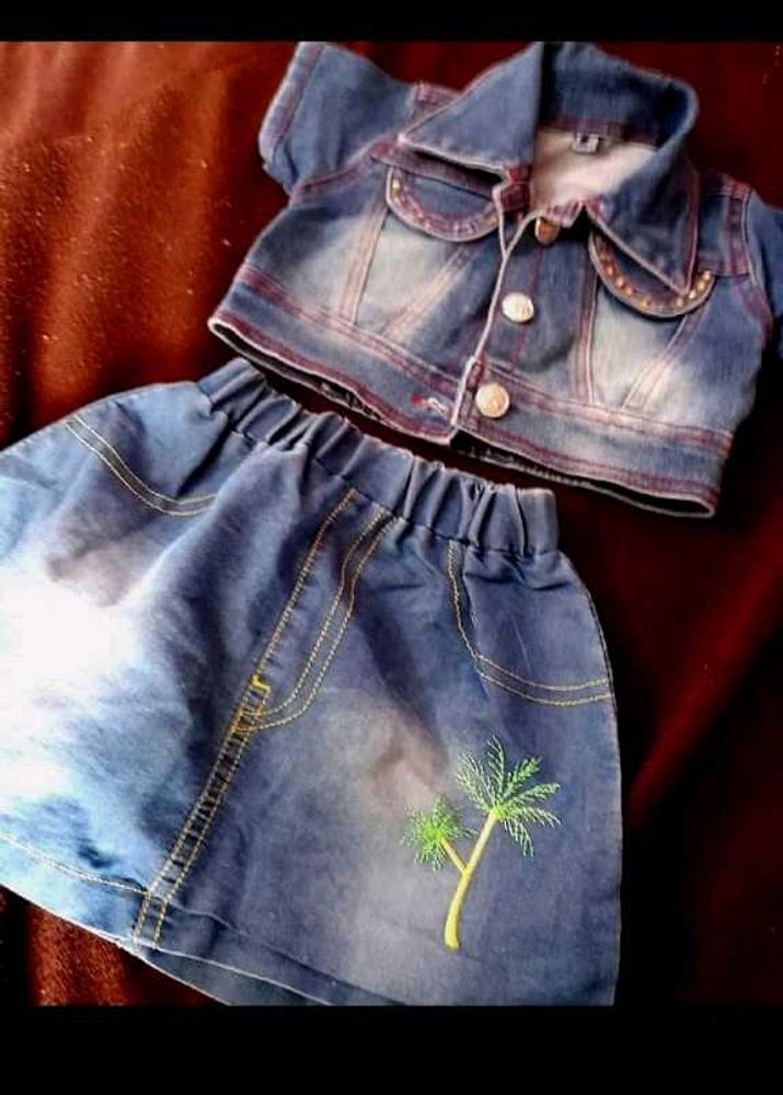 Denim Skirt And Jaket Combo