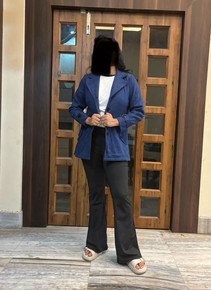 Overcoat Blue Wool Blend