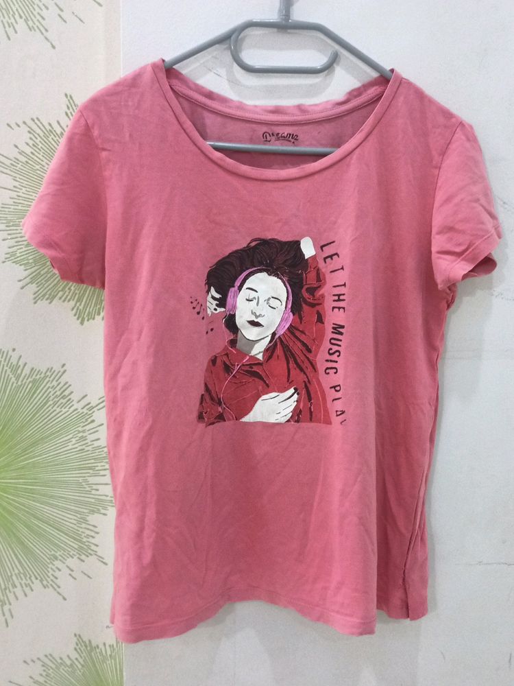Pink Graphic Tee - Let the Music Play