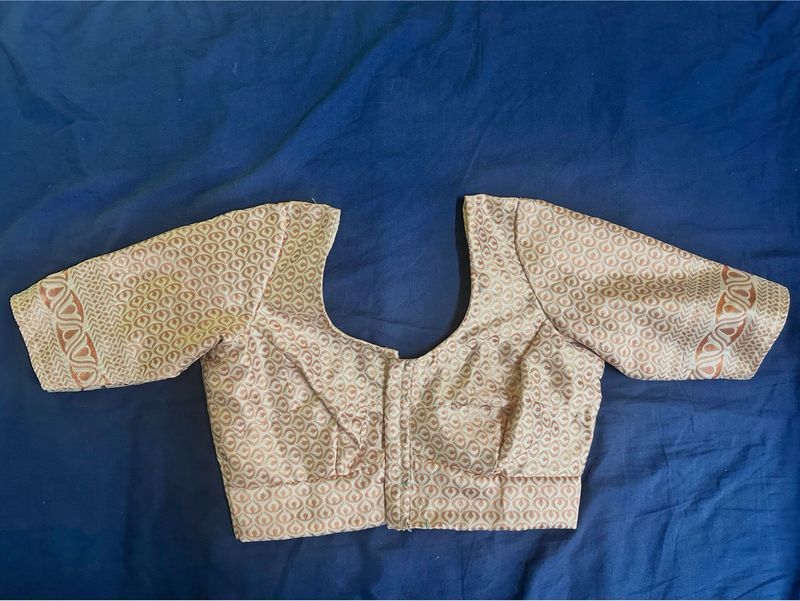 Silk Blend White Kanjivaram blouse