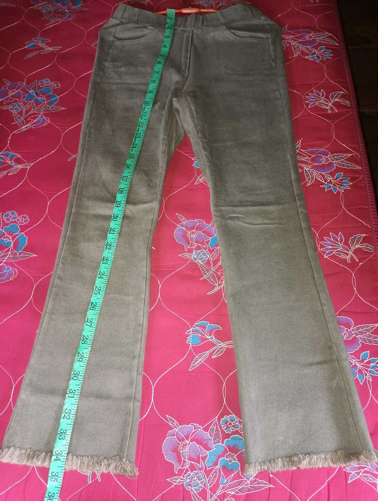 Fringe Hem Flared Pants