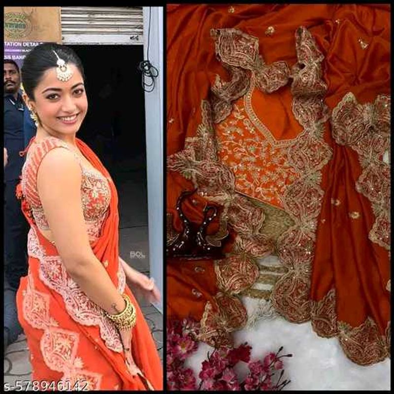 Elegant Orange Saree🧡