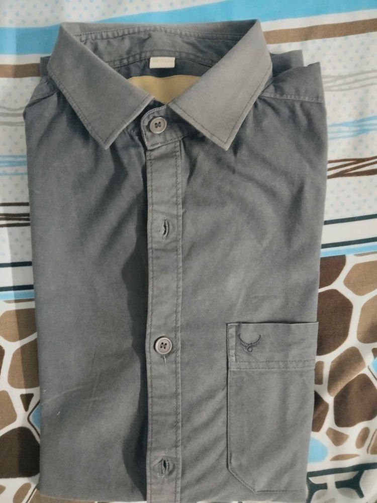 Men's Grey Casual Shirt