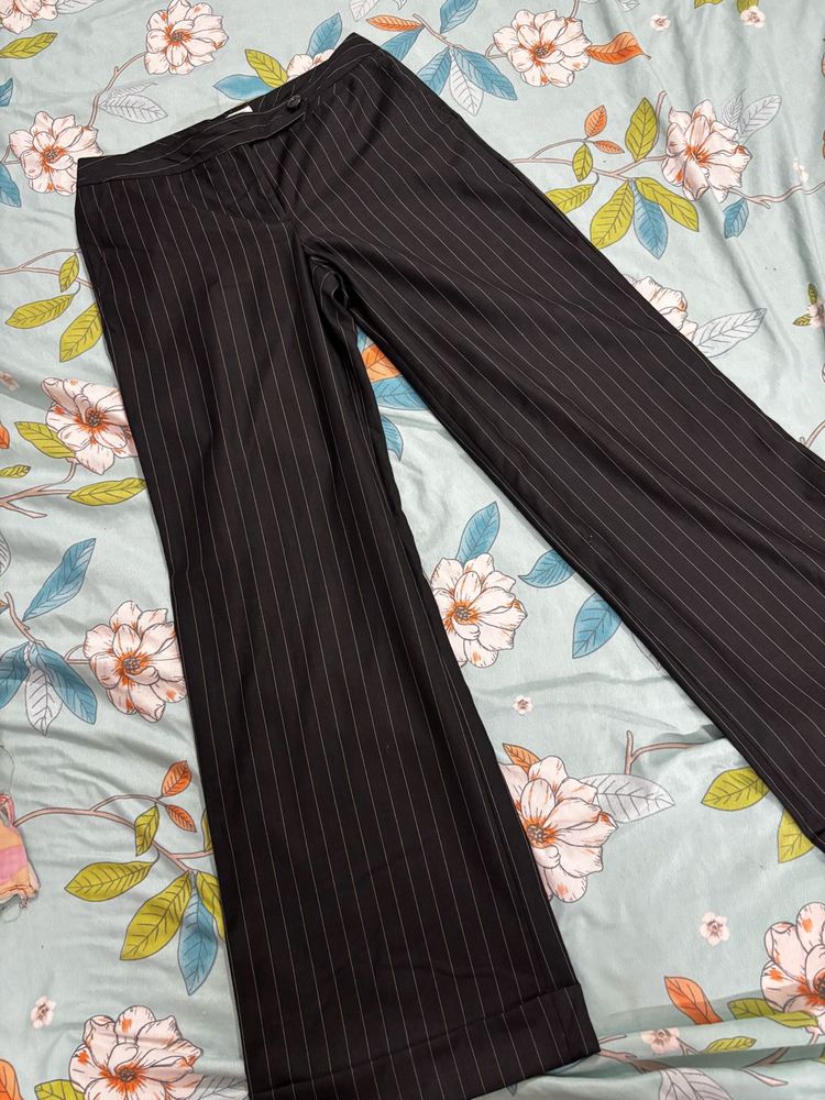 Pinstripe Flare Trousers