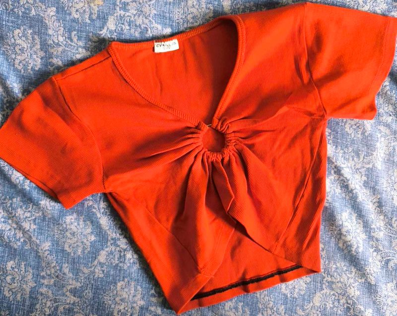 Cute Orange Crop Top