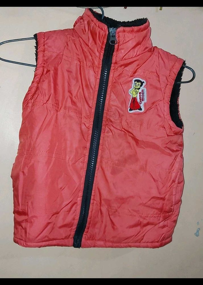 Kids Red Sleeveless Jacket combos