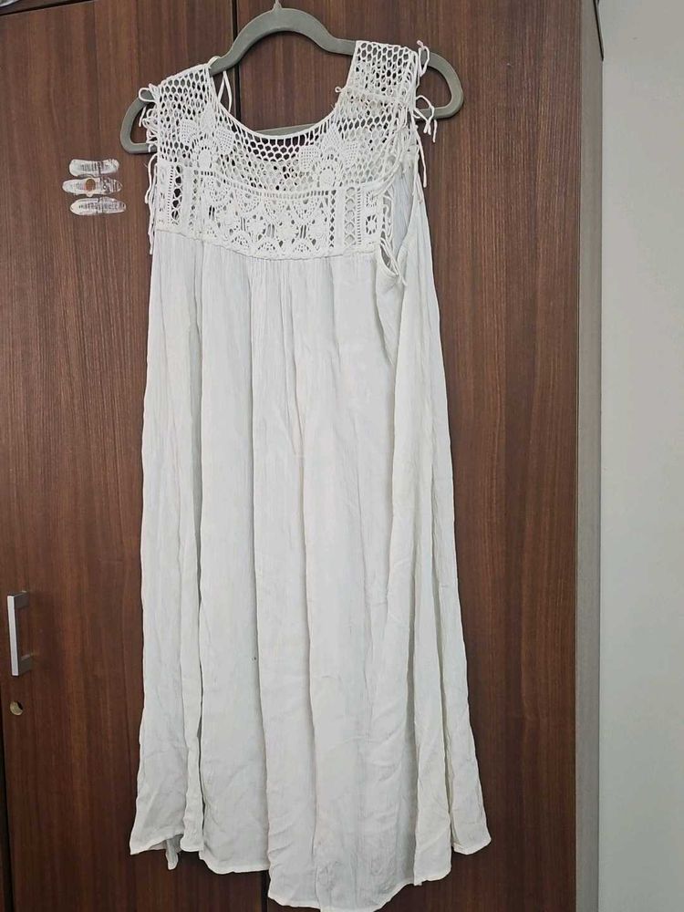 Cute White Crochet Dress
