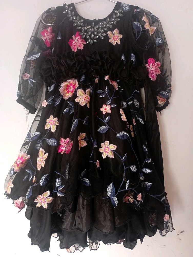 Baby Frock Emported Net Full Umbrella Ghere Up Dow