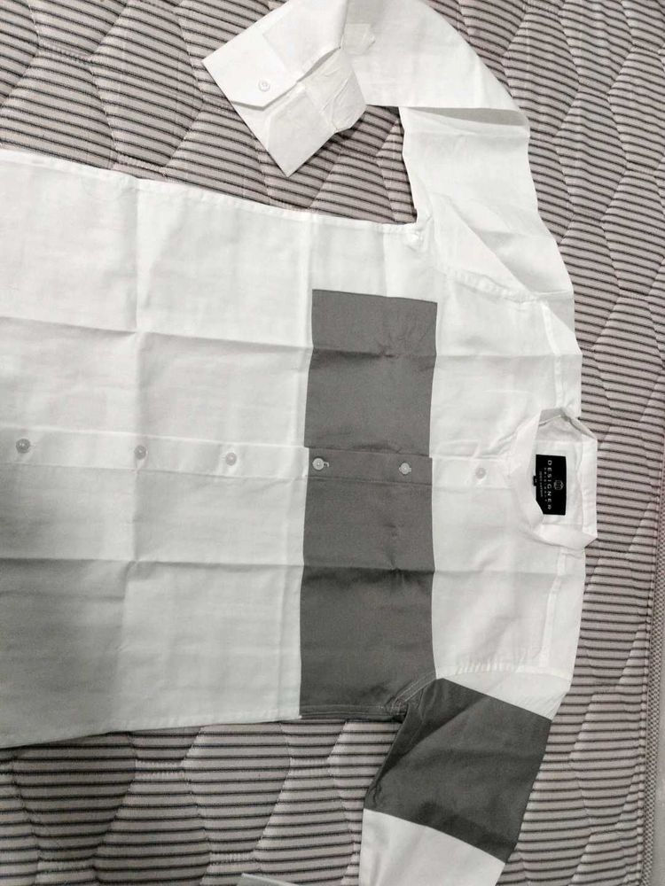 Stylish White &amp; Grey Shirt