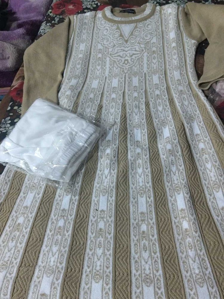 Elegant Knit Kurti with Pants Set