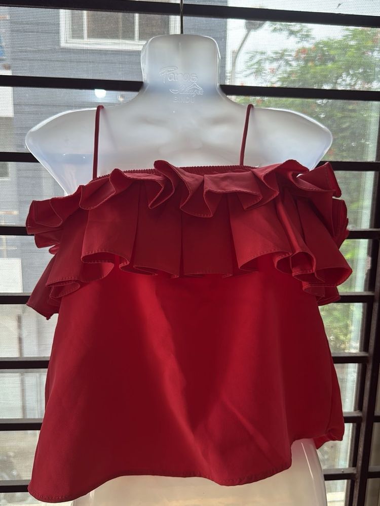Peach Ruffle Top