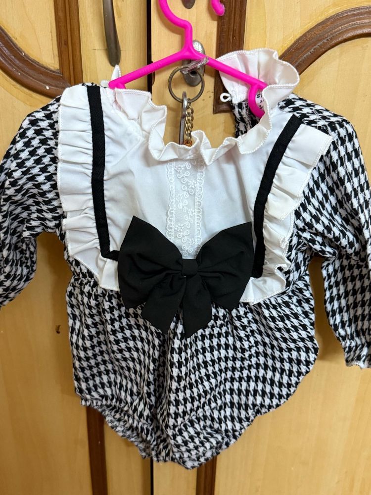 Houndstooth Baby Romper