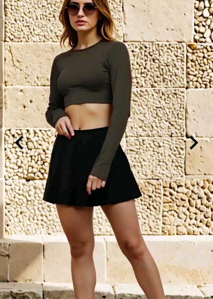 Olive Crop Top