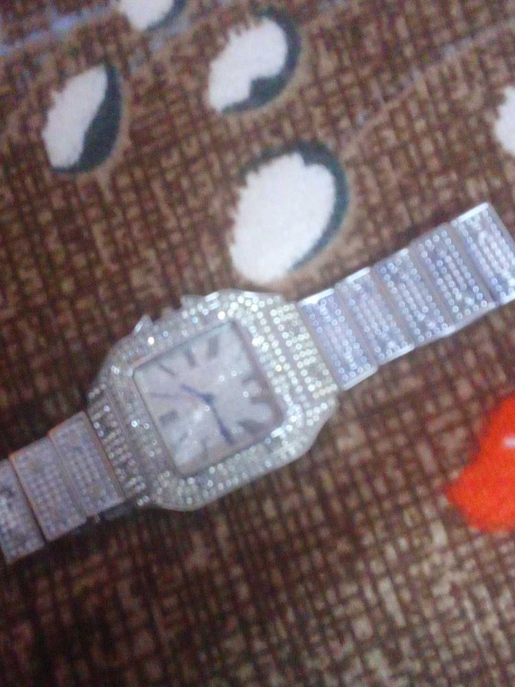 Sparkling Silver-Tone Watch