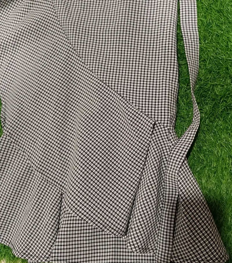 Gingham Wrap Skirt