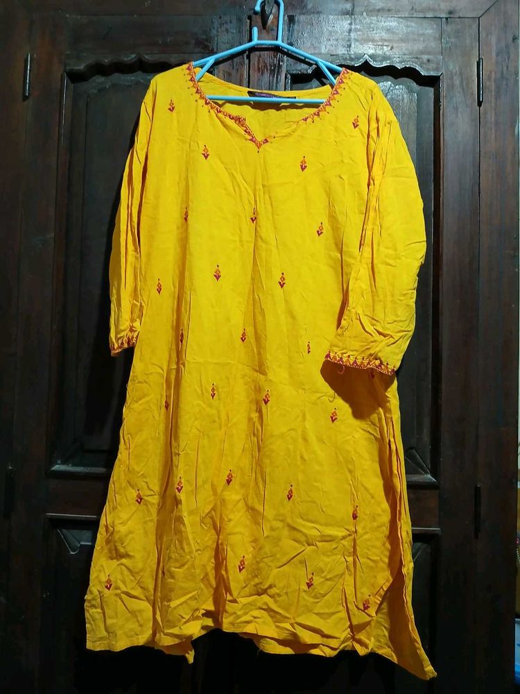Rangmanch Yellow Embroidered Tunic