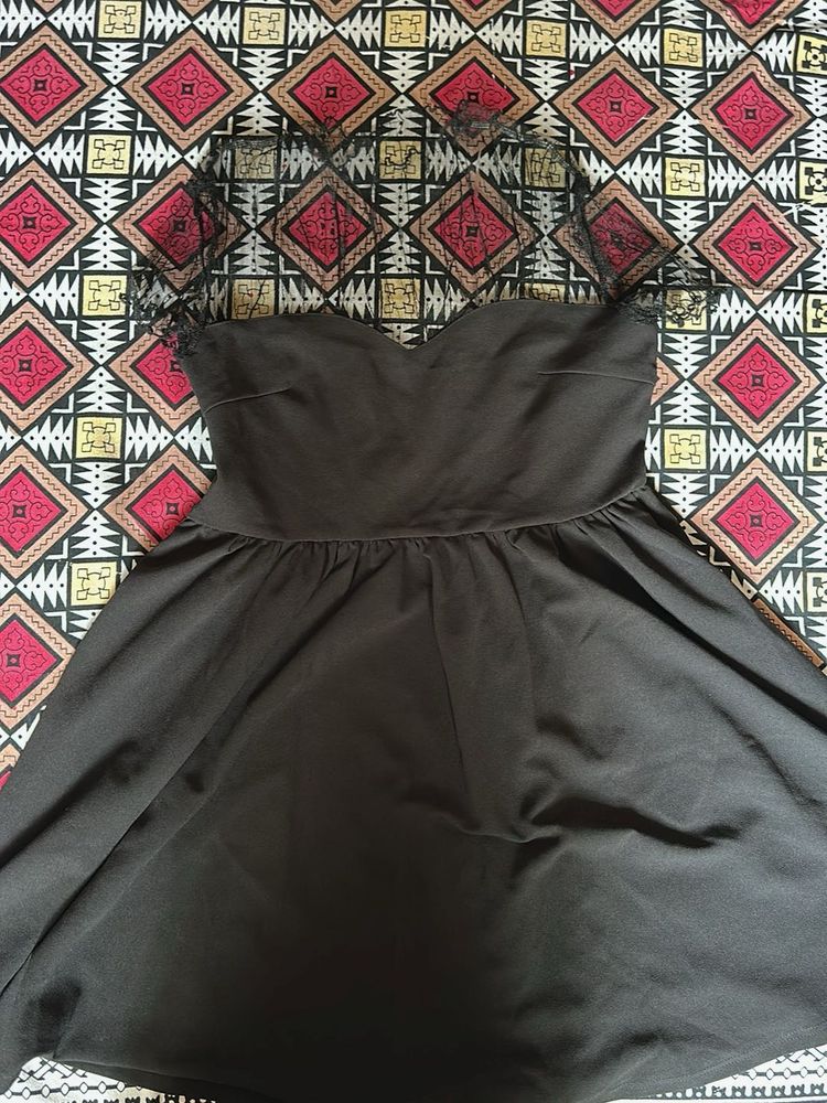 Black Dress with Lace Detail