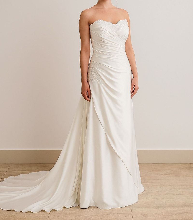 Elegant Strapless Wedding Gown