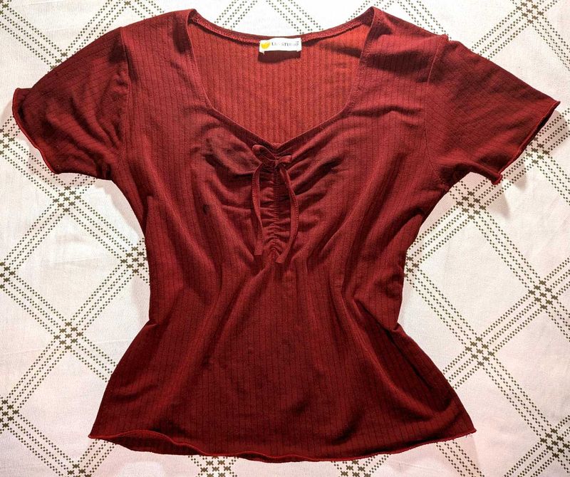 Coquette Cherry Red/Maroon Top