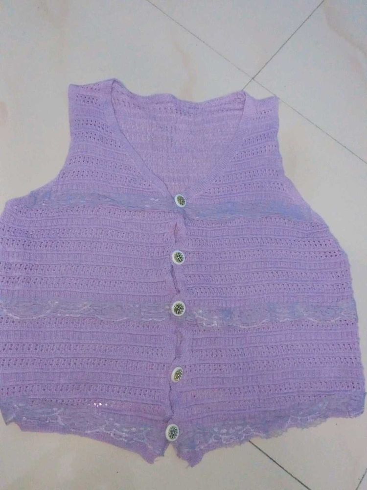 Lavender Knit Vest