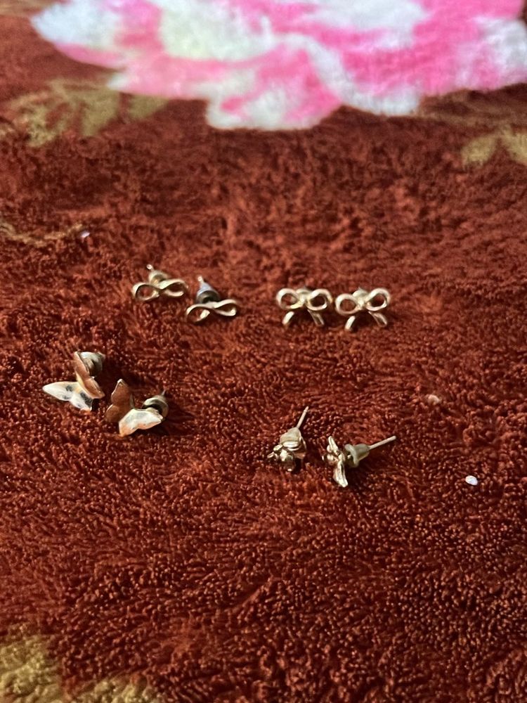 Women Ear Studs Combo Of 4