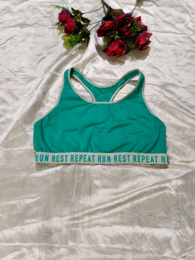 Green Sports Bra - Run Rest Repeat