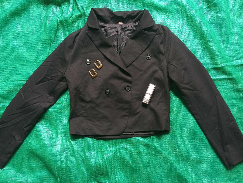 Cropped Black Blazer